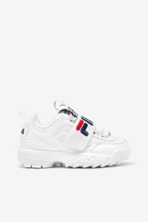 FILA Disruptor 2 Applique Sneakers White / Navy / Red,Womens Shoes | CA.ILGTNH925